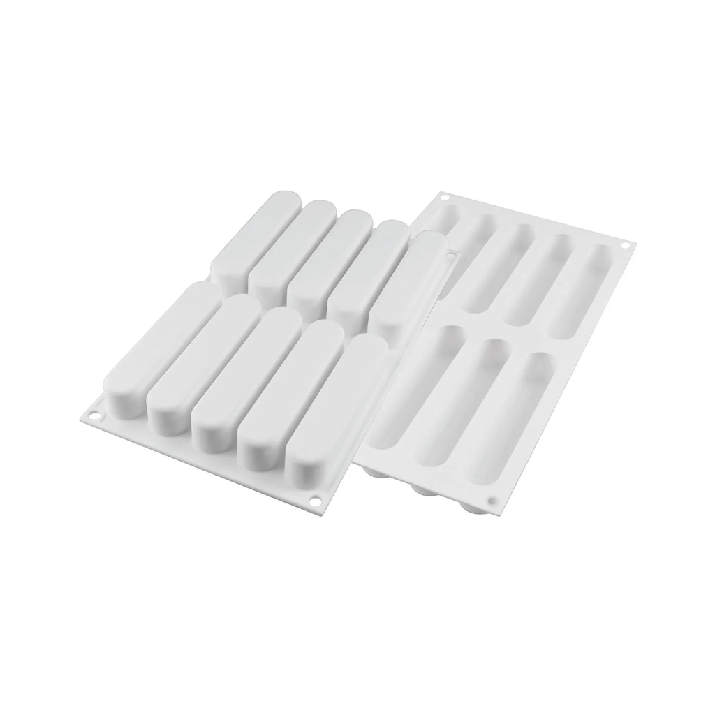FASHION ECLAIR 80 - SILICONE MOULD 130X25 H 25 + 10 TRAYS + CUTTER
