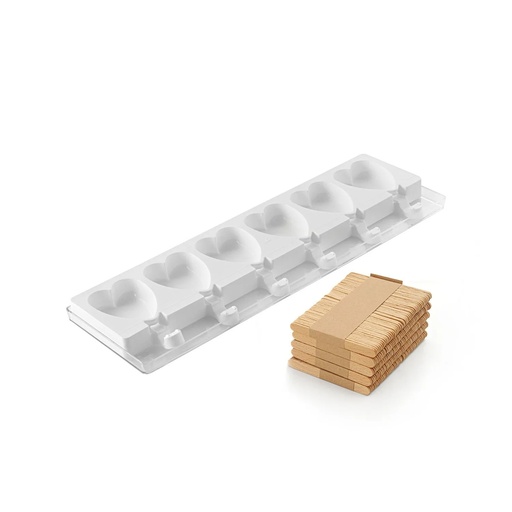 [25.333.87.0060] Gel03M Mini Heart-Ic- Set 2 Pcs Silicone Mould 55X68 H18 Mm