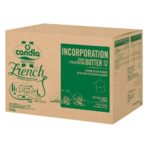 [1579400] Frozen Unsalted Butter 82% Fat Candia Professionnel - 25kg Block