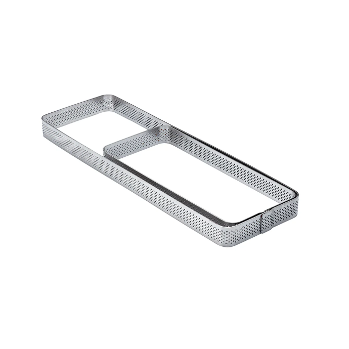 Rectangular Microperforated Stainless Steel Bands With Rounded Corners 290 X 90 X H 20 Mm - 6/8 Servings