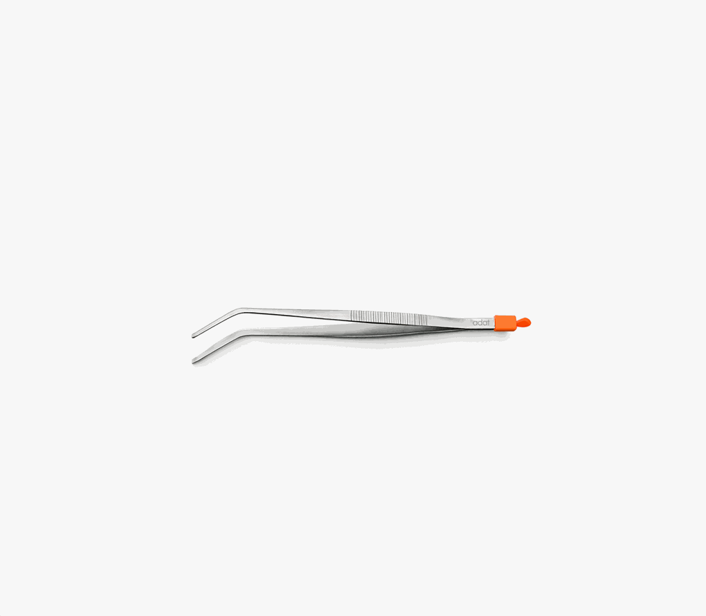 8.25" Food Tweezer, Offset, S/S