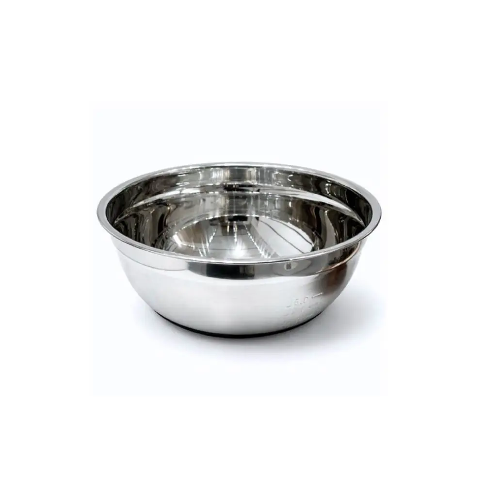 Steel Bowl 24Cm, Rubber Bottom, Black