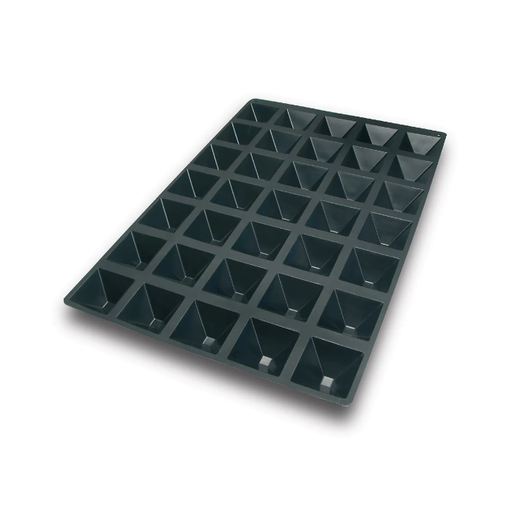 [40.410.20.0000] Sq010 - 60X40 N. 35 Pyramide Black Silicone Mould Naked Mm 65X65 H 35 Mm