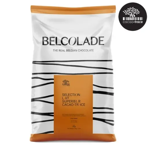 [4019589] "CT P370/J DROPS 15KG BAG AP GRB Belcolade Milk Chocolate, Selection, Lait Superieur, Sustainable Cacao - Trace"