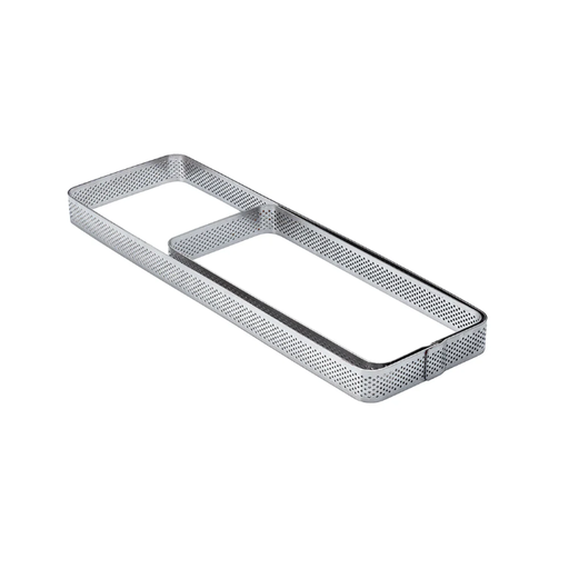 [XF08] Rectangular Microperforated Stainless Steel Bands With Rounded Corners 290 X 90 X H 20 Mm - 6/8 Servings