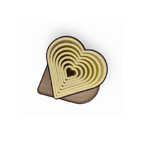 [04-1246] Heart Cutter Set, 7 Pieces