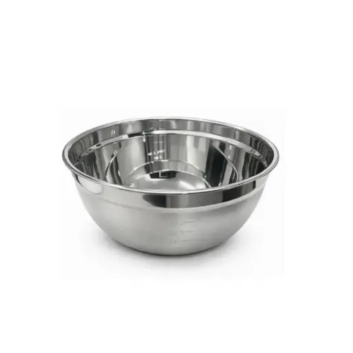 [002-26#] Steel Bowl 26Cm, Rubber Bottom, Black